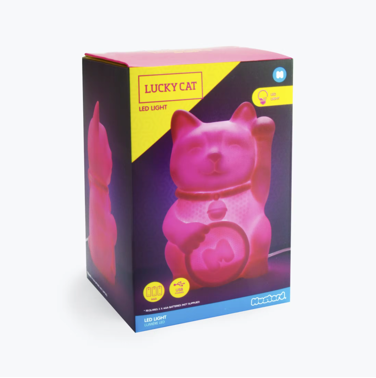 Lamp Lucky Cat led-licht (batterijen of usb) Roze