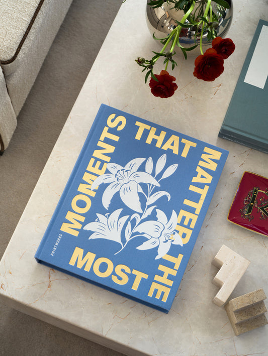 Fotoalbum/Koffietafelboek Blauw Goud - Moments That Matter The Most