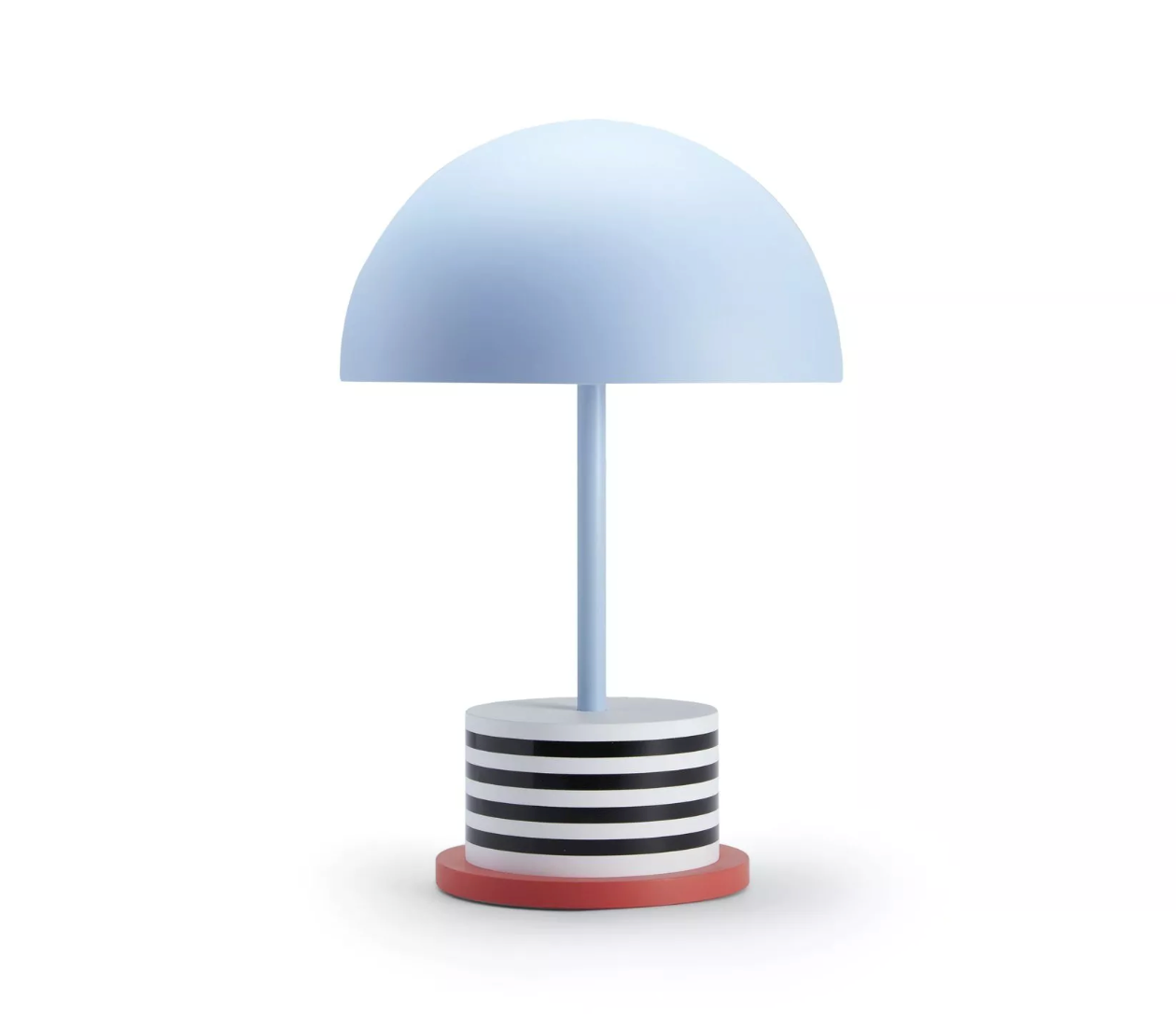Tafellamp Draadloos LED lichtblauw/zwart wit strepen USB-oplaadbaar