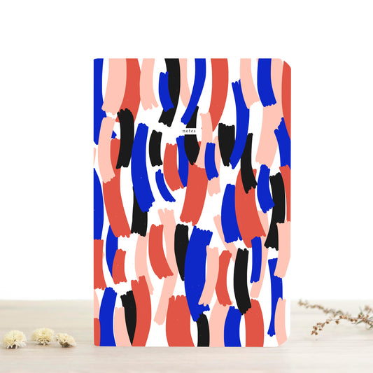 Notebook A5 Print Blue/Red with Lines