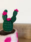 Vilten Roze Cactus met Stippen