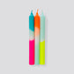 Candle Neon Dip-Dye long - Rainbow Kisses (set of 3)