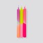 Candle Neon Dip-Dye long - Summer Breeze (set of 3)