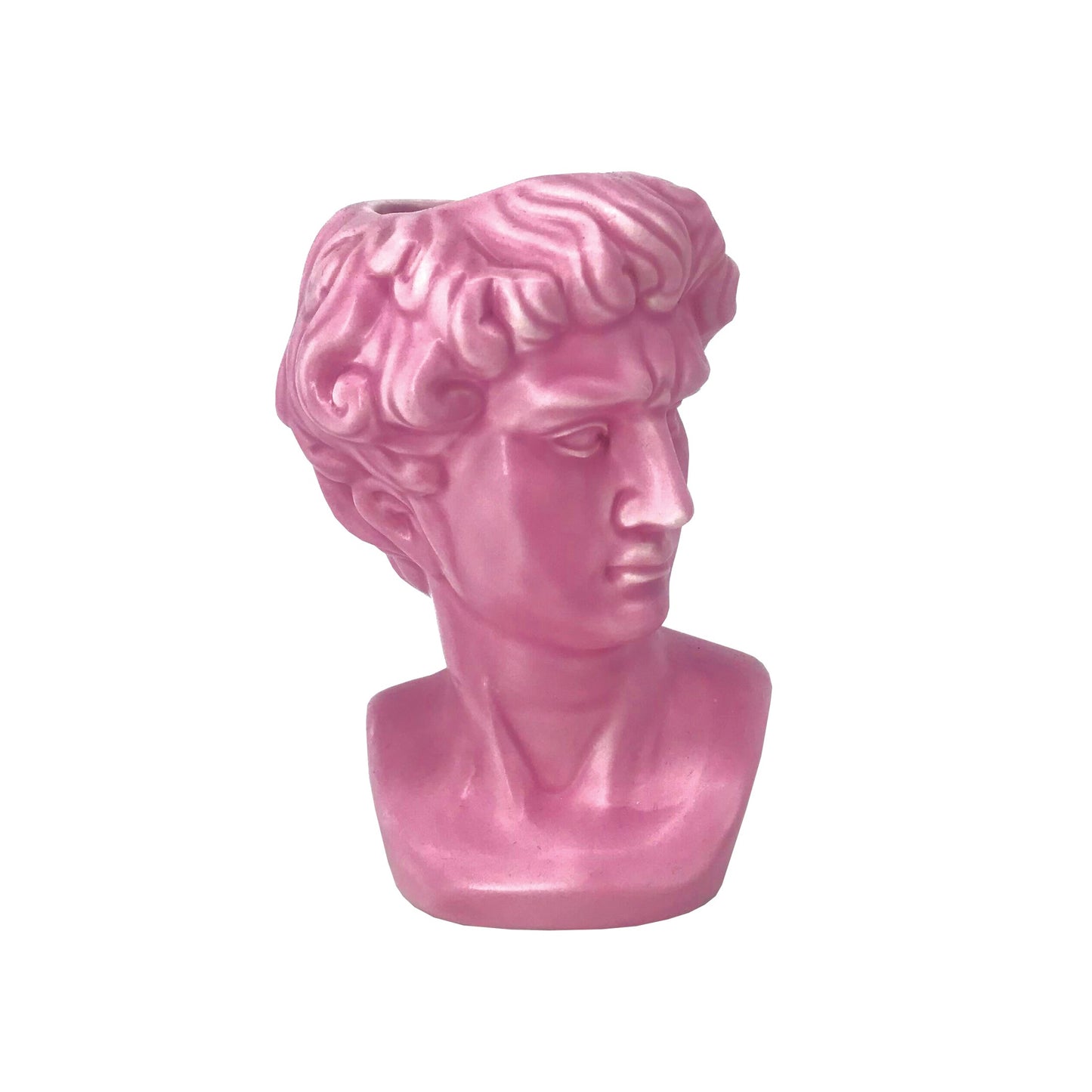 Flower Pot/Vase Greek Head Pink Small